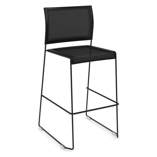 Officesource Color Stack Collection Mesh Stool with Painted Frame 629MBK